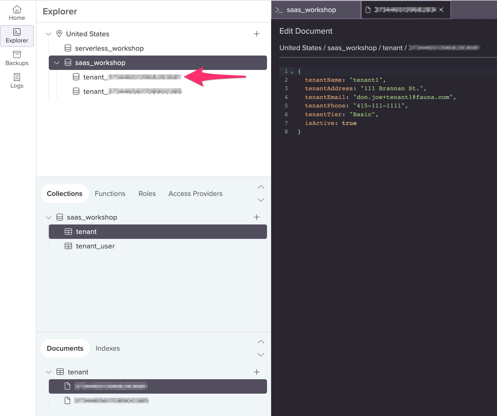 Lab2 Tenant DB