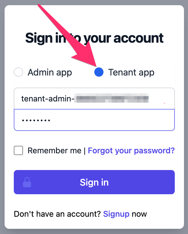 Tenant App Login